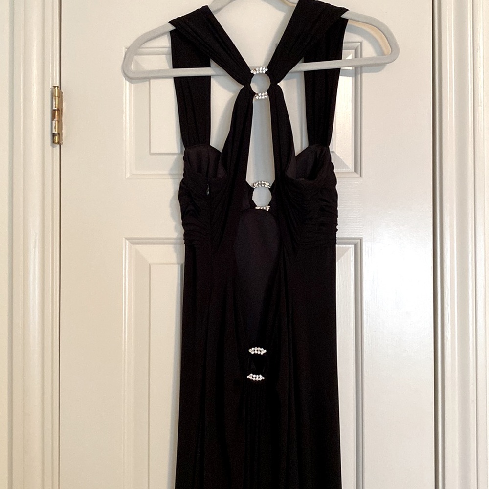 Cache Size 8 Black Backless Halter Gown. Boning O… - image 4